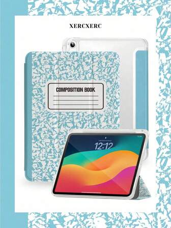 蓝色纹理图案 PU 皮革翻盖 TPU 软壳，带 360 度三折支架、笔槽、防震防摔、自动唤醒/睡眠功能，兼容 iPad Pro 12.9/11/10.9 (2025/2024)、iPad Air 10.9/10.5、iPad Mini 8.3、Galaxy Tab S10+/S9+/S9/S8+/S8/S7 FE/A9/A8/A7+ 和 iPad Air 11 英寸。