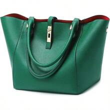 Sqlp Large Work Tote Bag For Women Designer Purses And Handbags Big Bucket Bags Womens Travel Shoulder Bag - 綠色 - 查看 1