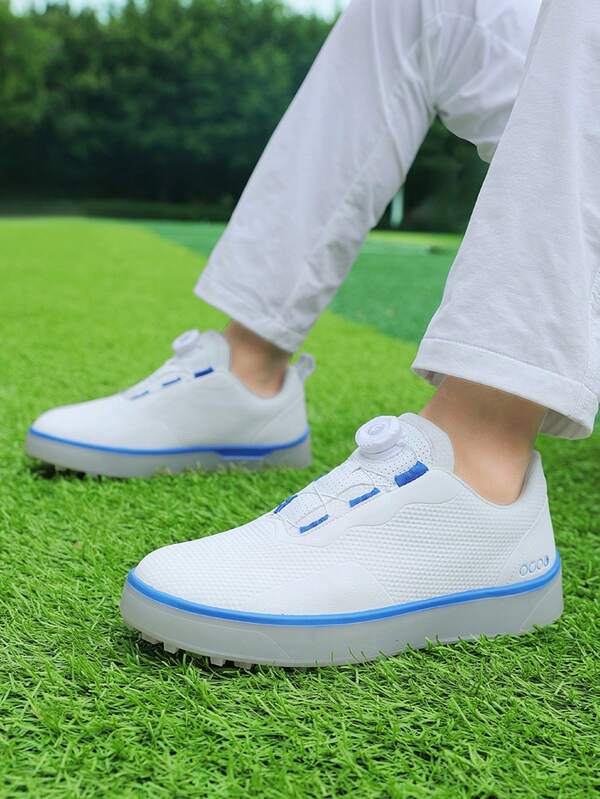New Men's Golf Shoes With Rotary Buckle Design, Non-Slip Casual Golf Shoes