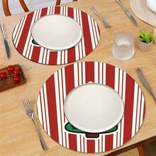 2pcs/4pcs/6pcs Christmas Tree Pattern Printed Diatomite Placemats, Home Decor, Suitable For Christmas Gifts, Christmas Decorations, Applicable To Dining Table, Coffee Bar, All Seasons, Washable Placemats, Room Decor, Coasters, Drink Mats, Drain Mats, Kitchen Dining Table Mats, Indoor/Outdoor Party Decorations, Home Decor, Ideal Gifts