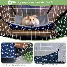 Small Animal Hideaway& Hammock, Cozy House With Roof For Small Pets To Sleep And Hide - Washable Pet Cave& Hideout Corner, Hanging Hammock Hideout Bed, Cage Accessories For Guinea, Hamster, Rat, Glider, Squirrel, Ferret, Kitten, Squirrel, Chinchilla