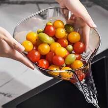 5PCS Multi-Functional Drain Bowl Drain Basket Fruit Drain Wash Tool Kitchen - Transparent Gray - View 4