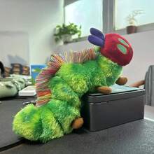 9.8 英寸毛毛虫软玩具绿色毛毛虫毛绒动物娃娃可爱非常饥饿创意礼物适用于家居装饰、家居装饰玩具、毛绒、变色龙玩具、动物、手偶、布娃娃、毛绒玩具、泡菜毛绒、加重玩具、饥饿的毛毛虫、填充动物、毛绒