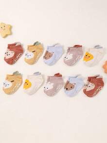 10 perechi de șosete antiderapante pentru gleznă, cu motive drăguțe pentru bebeluși, cu motive antiderapante - Mânere antiderapante pentru copii mici, șosete antiderapante pentru gleznă cu mânere pentru nou-născuți băieți și fete, decorațiuni pentru petrecerea de baby shower, cadouri de sărbători, cadou de Halloween, Ziua Recunoștinței, Crăciun, Crăciun - Multicolor - Vizualizare 12