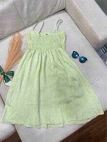 ANJO&M FASHION Short Dresses With Lace, Lined At The Back With Elastic, Size M G Gg Simple - 綠色 - 查看 3