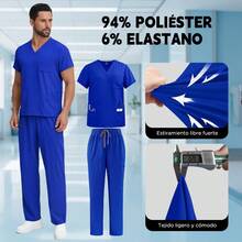 Uniformes Quirurgicos Filipina Hombre Pijama Quirurgica - azul real - Ver 2