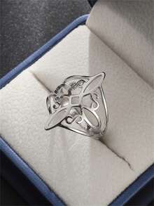 1pc Stainless Steel Witch Knot Ring, Celtic Knot Witch Amulet Ring For Women - Fashion - View 4