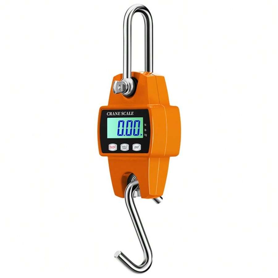 Báscula digital para grúa 300 kg capacidad acero inoxidable vidrio LCD OEM 0.01g precisión pesaje electrónico industrial resistente duradero alta precisión - Naranja Quemada - Ver 1