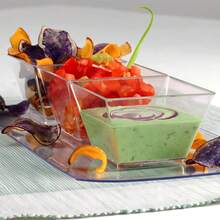 20 Small Plastic Dessert Cups 58ml, Professional Pyramid Shaped Dessert Cups, Disposable Party Cups