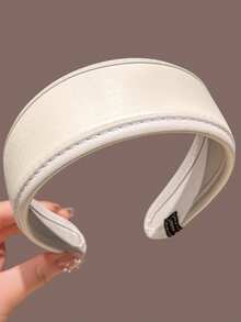Retro Minimalist Leather Wide-Banded Headband For Women, 2025 New Style Hair Hoop, High Crown Hair Tie Accessory, Hair Band,Hairband For Women Head Accessories Beauty Home Hair Accessories - Multicolor - View 6