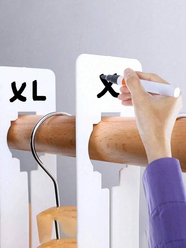5/10pcs Clothing Size Dividers, Garment Separators For Hanging Clothes, Rectangular Rack Dividers With Blank Labels, Organizer Partitions