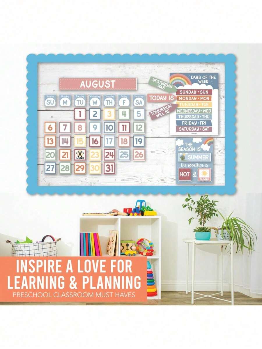 Classroom Calendar, 98 Pieces, Bulletin Board, Hadley Designs, Calendars & Planners, Calendar 2025, Calendar Creative Minimalist, Calendar>Teacher, Yearly Calendars, Calendario 2025-2026, Academic Calendar 2025-2026, Wall Calendar 2025, Numbers Calendar, - 柔和的彩虹 - 查看 1