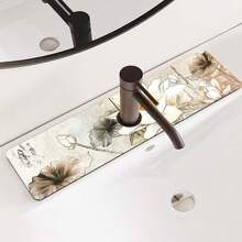 1 buc Flower Series Decorative Antiderapante Silicon Scurgere Pad, Bucătărie Scurgere Pad, Potrivit pentru Baie și Bucătărie Protecție Robinet Decorare.