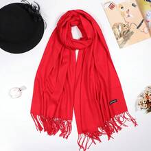 1 Stück Damen Einfarbiger Fransen Eleganter, leichter und weicher Schal für Outdoor Sonnenschutz