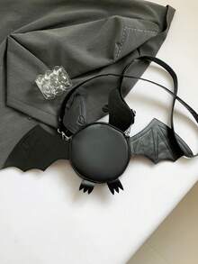 1 Pc New Fashionable And Fun Halloween Themed Devil Bat Shaped PU Leather Crossbody Bag With Wings And Foldable Design For Women For Outdoor&Halloween Themed Party&Halloween Costume Matching&Gift For Friends, Perfectly Matching With Halloween Costumes Women