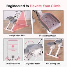 Foldable Stair Stepper For Home Gyms, Vertical Climbing Machine, Foldable Step Climber, Full-Body Workout, Adjustable Handrails/Pedals, 3-Level Incline Adjustment, White - trắng - Xem 3