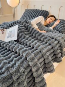 1pc Warm Ultra-Soft Striped Throw Blanket - Machine Washable Polyester,Best For Spring&Autumn,Allergy-Friendly, All-Season Cozy Comfort For Couch, Bed, Or Gift - Mixed Colors, Throw Blanket For Couch, Neutral Home Decor, Hypoallergenic Material,Autumn Decor,Winter Decor,Room Decor,Back To School