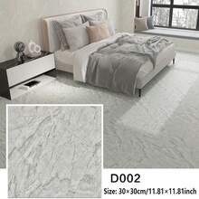 12/24 块哑光纹理自粘 PVC 乙烯基地砖，白色、黑色、灰色、大理石纹、纯色和条纹，防滑，易于剥离和安装，适用于客厅、厨房、卧室、浴室，11.8 英寸 X 11.8 英寸 - 彩色 - 查看 16