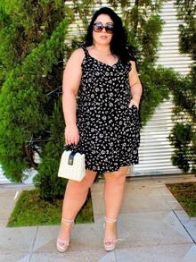 Women's Plus Size Jumpsuit Short Skirt With Printed Lining Summer - 顏色 38 - 查看 2