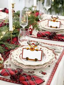 20 张圣诞座位卡驯鹿桌牌纸质名片适用于圣诞节餐桌布置生日圣诞节冬季晚宴派对餐桌婚礼用品 - 麋鹿 - 查看 6