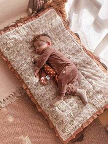 1pc Padded Baby Mattress Pad, Soft Plush Fabric Warm Crib Cushion, Nursery Bed Pad, Children Mattress, Reversible And Washable