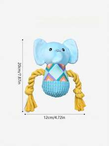 1个蓝色狗狗绳结玩偶，宠物叫声玩偶，毛绒咀嚼玩偶，牙齿护理互动玩偶，适合小型/中型犬 - 彩色 - 查看 11