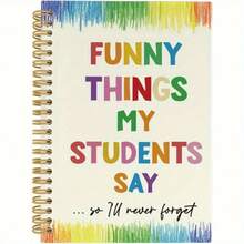 Teacher's A5 Spiral Notebook 1-50 Pages, College Grid, English Language, "Never Forget 7.5" Design, With Funny Student Quotes, Suitable For School, Office And Teacher As A Thank You Gift