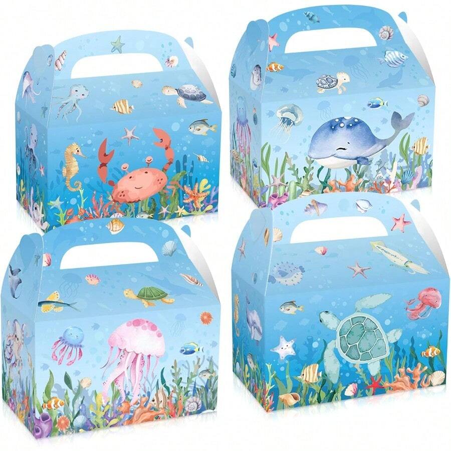 12 PCS Under The Sea Party Treat Boxes Ocean Animals Party Favor Gift ...