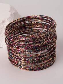 60pcs Vintage Coin Style Bangle Bracelets For Women