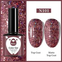 XEIJAYI 1 Bottle Gel Nail Polish, Popular Series Nail Polish, 141 Vibrant Colors, Suitable For All Seasons - UV/LED Removable Soak-Off Gel Nail Polish, Suitable For DIY Manicure - 粉色 - 查看 9