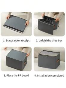 1 pièce Boîte de rangement pour chaussures pliable en tissu pouvant contenir jusqu'à 12 et 16 paires. Avec séparateurs réglables. Organisateur de chaussures pour placard avec couvercle transparent. Boîte de rangement pour chaussures, panier de rangement pour vêtements, boîte de rangement pour vêtements. Convient pour une utilisation domestique, toutes saisons