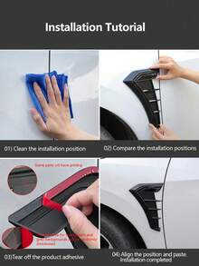 2pcs Car Decorative Stickers, Universal Side Vent Outlet Stickers, Stickers (2 Types Of Adhesive Backing Randomly Sent) - Black - View 8