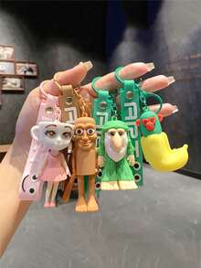 1PC "Shan Hai Jing" Character Mini Statues Keychains, Cartoon Plush Pendants, Silicone Car Keychains, Interesting Bag Accessories, Decorations, Fun School Decorations, Halloween Accessories, Teacher's Day Gifts, Christmas Gift Ideas,Brainrot,Brainrot