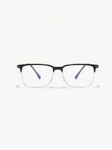 1 PC Men's Simple Design Metal Frame Rectangle Light Glasses,Fall Minimalist Casual High Quality Clear Glasses For Everyday Use And Daily Clothing Decor - Multicolor - View 2