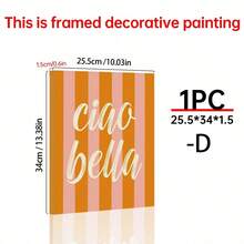 1pc Ciao Bella Poster Decoration, Wall Art, Girly Room Decor, Cute Wall Art, Pink Retro Poster, Wall Decoration Poster, Wall Canvas Decoration, Ideal Gift For Bedroom Living Room
