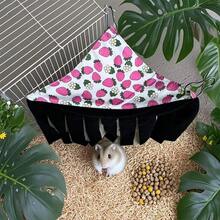 Small Animal Hideaway& Hammock, Cozy House With Roof For Small Pets To Sleep And Hide - Washable Pet Cave& Hideout Corner, Hanging Hammock Hideout Bed, Cage Accessories For Guinea, Hamster, Rat, Glider, Squirrel, Ferret, Kitten, Squirrel, Chinchilla