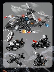 Swat Police Series Armored Vehicle Building Blocks With Policeman Bricks Truck Ship Car City Construction Toys Gift