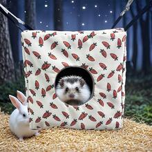 Small Animal Hideaway& Hammock, Cozy House With Roof For Small Pets To Sleep And Hide - Washable Pet Cave& Hideout Corner, Hanging Hammock Hideout Bed, Cage Accessories For Guinea, Hamster, Rat, Glider, Squirrel, Ferret, Kitten, Squirrel, Chinchilla