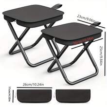 1 Set Of Small Camping Folding Chairs, Outdoor Stools, Portable Chairs, Folding Stools, Folding Chairs, Outdoor Chairs, Portable Seating, Fishing Chairs, Fishing Stools, Comes With A Carrying Bag, Maximum Weight Capacity Up To 220 Pounds, Camping Furniture, Picnic Chairs, Space Saver Chairs, Lightweight Stools, Foldable Frame, Construction, Travel Stools, Foldable Chairs, Campers, Outdoor Enthusiasts