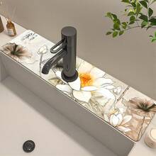 1 buc Flower Series Decorative Antiderapante Silicon Scurgere Pad, Bucătărie Scurgere Pad, Potrivit pentru Baie și Bucătărie Protecție Robinet Decorare.