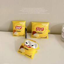 3D薯片造型硅胶保护壳，适用于Apple 4/3、Pro 2/3，美味薯片设计 - 黃色 - 查看 1