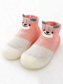 1 Pair Infant Silicone Soft Bottom Spring/Autumn Outdoor Sports Socks, Indoor Breathable Anti-Slip Walking Socks, For Baby Boys & Girls - 淺粉色 - 查看 5