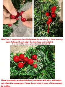 Christmas Garland Decoration Artificial Xmas Garland With Cones, Berries And Led Lights ,2.6M 8.5FTBattery Operated Pre Lit With Lights For Decorations Door Stairs Fireplaces Christmas Wreath ,Table Centrepiece