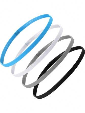 4条装防滑硅胶弹力运动发带 - 非常适合足球、篮球、跑步、瑜伽等运动