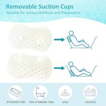 Bath Jello Gel Bath Pillows Lumbar Pillow For Bathtub Back Support Pillow Gel Pillow With NonSlip Suction Cups For Lumbar Back Rest Support Fits Curved Or Straight Back Tubs White - 白色 - 查看 5