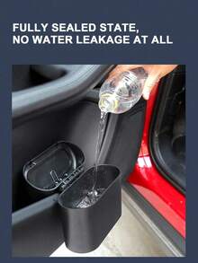 1 Papelera de plástico con tapa tipo prensa para automóviles, 1 Papelera colgante de puerta lateral para automóviles, tipo universal, con bolsas de basura