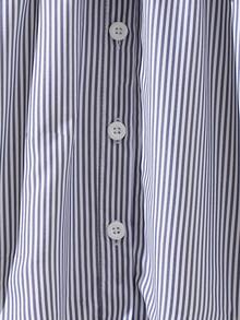 年轻女孩重返校园休闲可爱刺绣领衬衫裙配蓝色披肩，校服裙 - 藏蓝色 - 查看 5