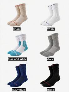 1. Chaussettes de basket-ball de couleurs mélangées\n2. Chaussettes hommes avec bas en serviette\n3. Chaussettes de compression pour football, course, extérieur