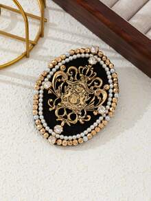 1pc Vintage Style Metallic Shiny Lapel Pin Brooch For Women, Suitable For Daily Wear - classic - View 12