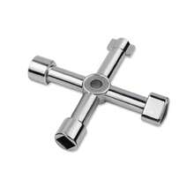 1pc Multi-Functional High Carbon Steel Key Wrench, Suitable For Electrical Cabinet, Elevator, Water Meter Valve, Cross Wrench